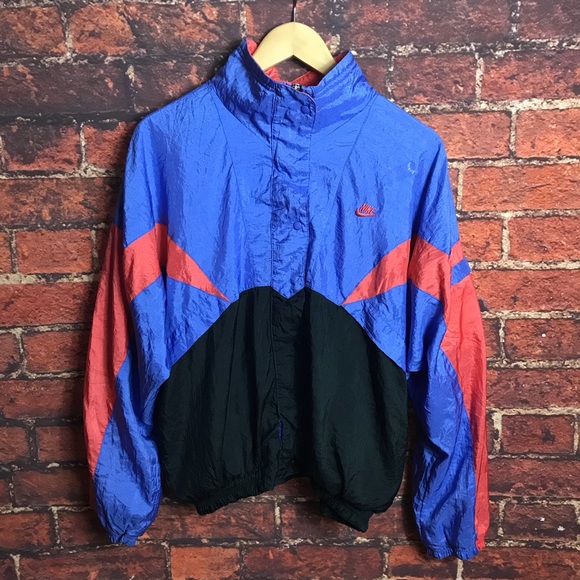 pink blue and black nike jacket